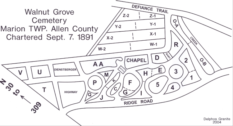 Walnut Grove Cemetery Map